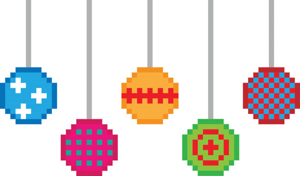 Ornaments Pixel art Vector image