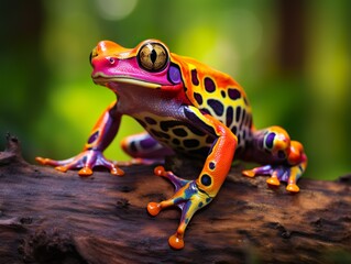 Obraz premium Colorful tree frog in natural environment.