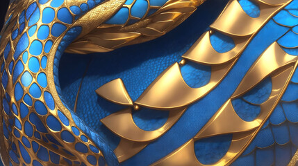 Aesthetically and Ornamentally Appealing Backgrounds for Creatively Elegant Artistic Beauty of Golden Metallic Dragon Scales.