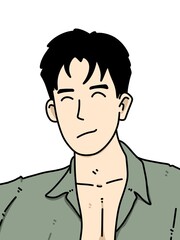 cute man cartoon on white background