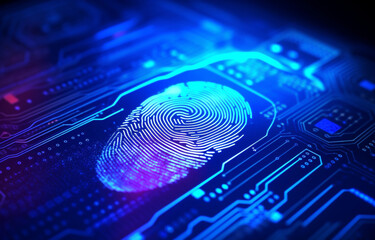 Scan verification finger security digital computer scanner safety identity access technology biometric fingerprint - obrazy, fototapety, plakaty