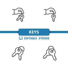 Keys Icons. Key, Lock, Hand Icon
