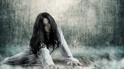 Fototapeta premium Scary woman. Halloween concept