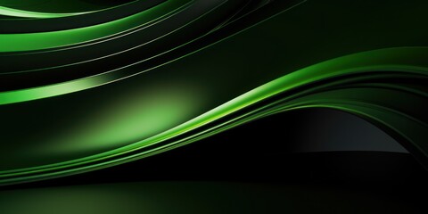Obraz premium Modern 3D layers in green and black, waves, Business Background