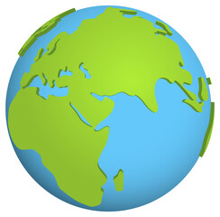 Globe earth world sign.  planet, 3d map on the ball shape. Digital surface countries, concept design for ecology and communication, worldwide icon.