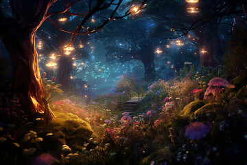 Obraz na płótnie Canvas A magical forest, from fantastic stories