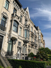 Fototapeta premium Schöne Altbaufassaden in Brüssel, Stadtteil Ixelles, Belgien 