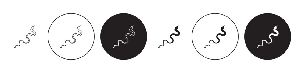 Snake line icon set. Python rattlesnake icon in black color for ui designs. - obrazy, fototapety, plakaty