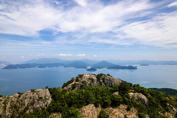Scenic view of the Saryangdo Islands against the sky, South Korea