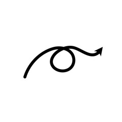 Single Curly Arrow Design Hand Drawn Element