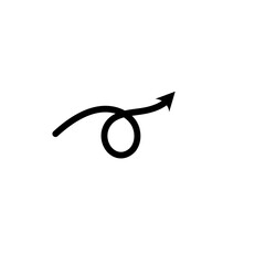 Single Curly Arrow Design Hand Drawn Element