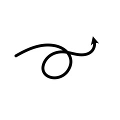 Single Curly Arrow Design Hand Drawn Element