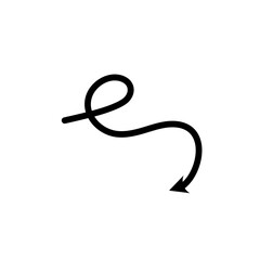 Single Curly Arrow Design Hand Drawn Element