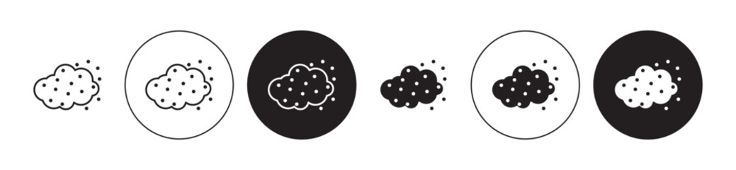 Dust line icon set. Dirt particle icon in black color. Mold pollution cloud icon in black color for ui designs. - obrazy, fototapety, plakaty