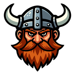 Viking mascot vector illustration. Viking head. Cartoon viking head logo design for mascot, emblem, patch, insignia, sticker, t-shirt, sport team