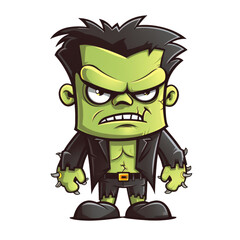 cute halloween illustration. vector frankenstein. halloween element. 