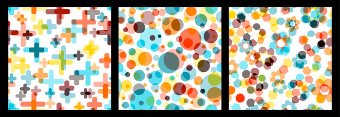 Fototapeta na wymiar Seamless pattern of colored circles. Confetti background. hand drawing. Not AI, Illustrat3. Vector illustration