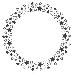 Start decoration frame in . Stars abstract round border.