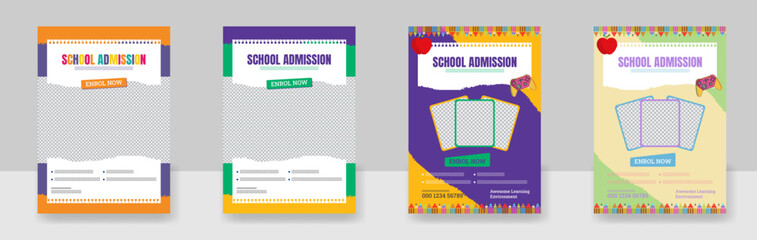 School admission flyer design. back to school flyer design