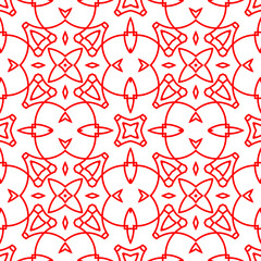 Seamless surface pattern with crossing figures. Symmetric abstract background. Circular ornament wallpaper. Lacy openwork motif. For digital paper, page fills, web design. Vector art illustration