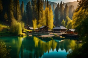 lake in the morning