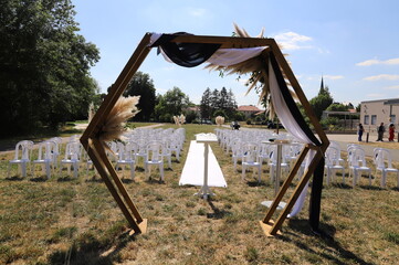arche, fleur, vin d'honneur, décoration, mariage, salle, réception, 