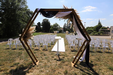 arche, fleur, vin d'honneur, d&eacute;coration, mariage, salle, r&eacute;ception, 