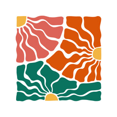 Floral abstract elements. Botanical composition. Modern trendy Matisse minimal style. Floral poster, invite. Vector arrangements for greeting card or invitation design