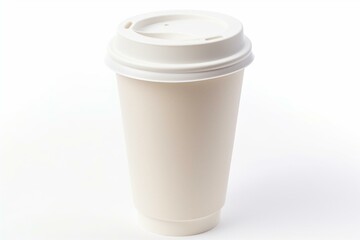 white recyclable coffee to go cup, isolated. Generative AI