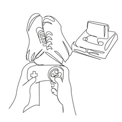 boy playing video game