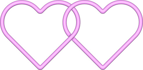 3D pink hearts.Valentine icon.Love symbol.Cute picture frame.Frame for text.