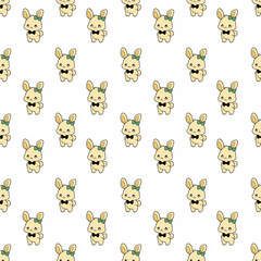 Cute seamless bunny pattern design for decorating, backdrop, fabric, wallpaper and etc.