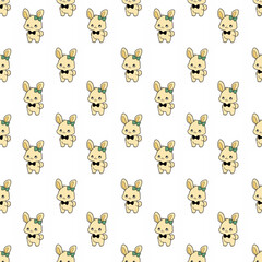Cute seamless bunny pattern design for decorating, backdrop, fabric, wallpaper and etc.