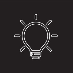 Bulb lamp icon vector. Idea bulb sign symbol vector. Bulb lamp vector icon illustration isolated on black background
