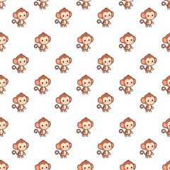 Cute seamless monkey pattern design for decorating, backdrop, fabric, wallpaper and etc.
