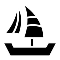 Sailboat on Sea Ocean with glyph icon style