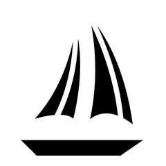Sailboat on Sea Ocean with glyph icon style