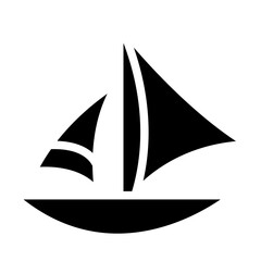 Sailboat on Sea Ocean with glyph icon style