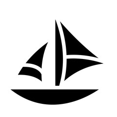Sailboat on Sea Ocean with glyph icon style