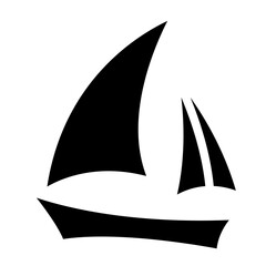 Sailboat on Sea Ocean with glyph icon style