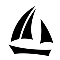 Sailboat on Sea Ocean with glyph icon style