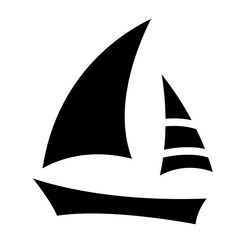 Sailboat on Sea Ocean with glyph icon style