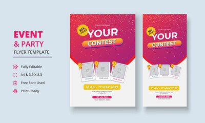 Contest Flyer, Competition Flyer, Contest Event Flyer, Contest DL Flyer, Roll Up Banner, Tournament Poster