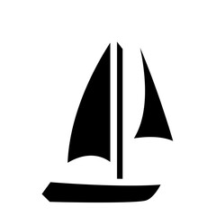 Sailboat on Sea Ocean with glyph icon style