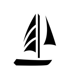 Sailboat on Sea Ocean with glyph icon style