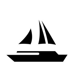 Sailboat on Sea Ocean with glyph icon style