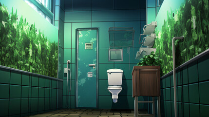 Toilet green anime visual novel game