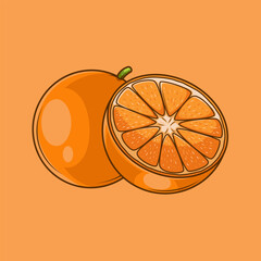 slice of orange vector illustration