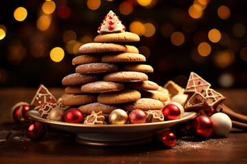 christmas cookies and christmas decorations