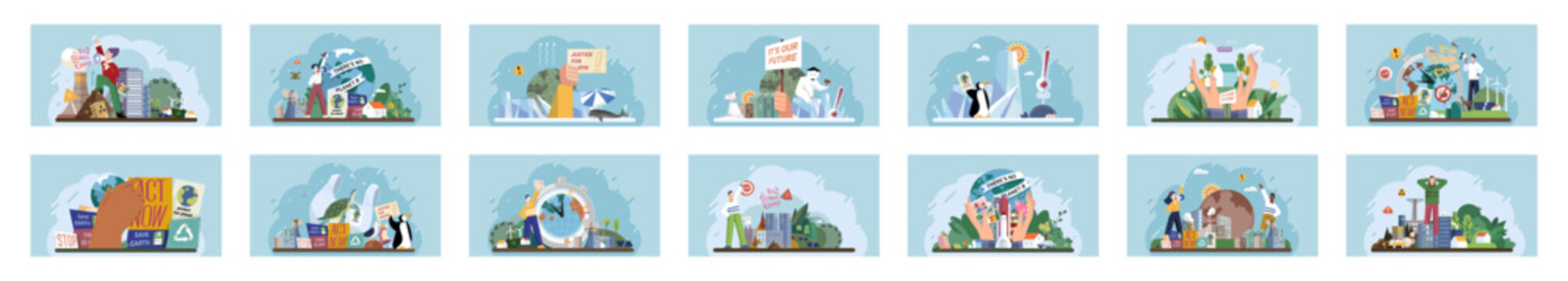 Climate change. Save the planet. Vector illustration On World Environment Day, lets commit to making positive changes for planet Environmental protection is critical for addressing challenges posed